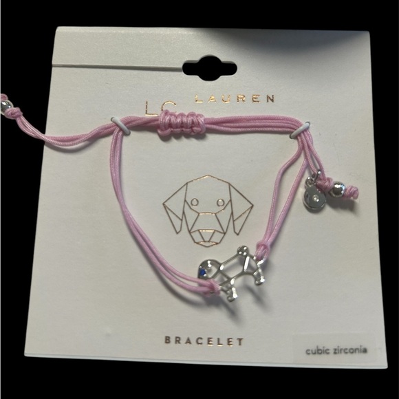 Light Gray Dog 🐶 Mom Baseball Cap, puppy bracelet & pink studded earrings, NWOT - Picture 3 of 5